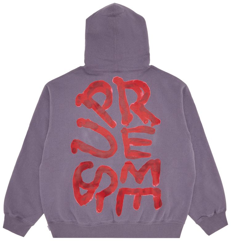 Supreme Paint Hooded Sweatshirt Dusty Purple