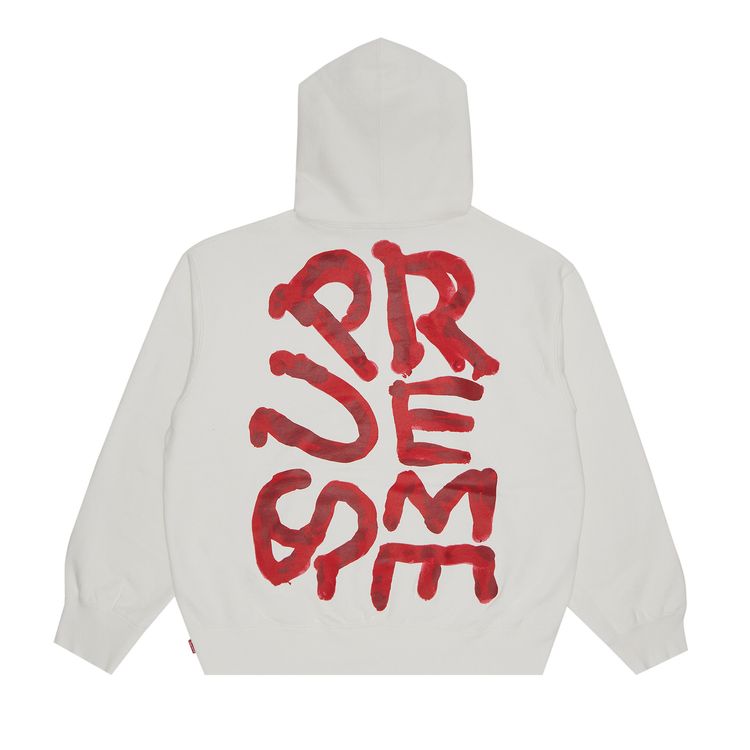 Supreme Paint Hooded Sweatshirt White