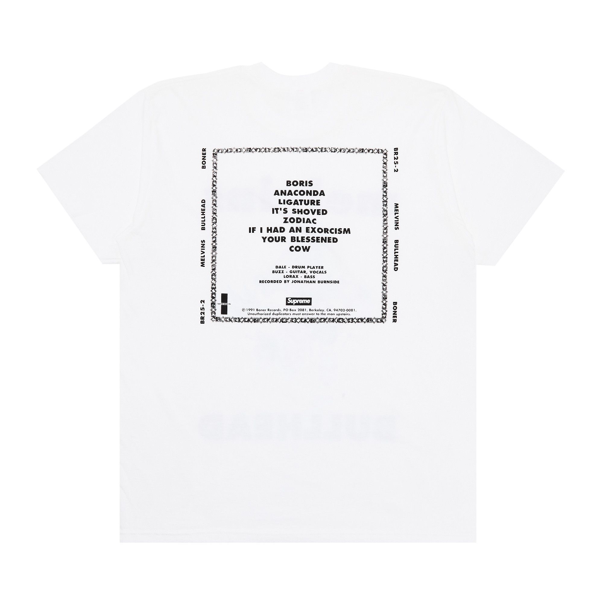 Buy Supreme x Melvins Bullhead Tee 'White' - SS24T11 WHITE | GOAT