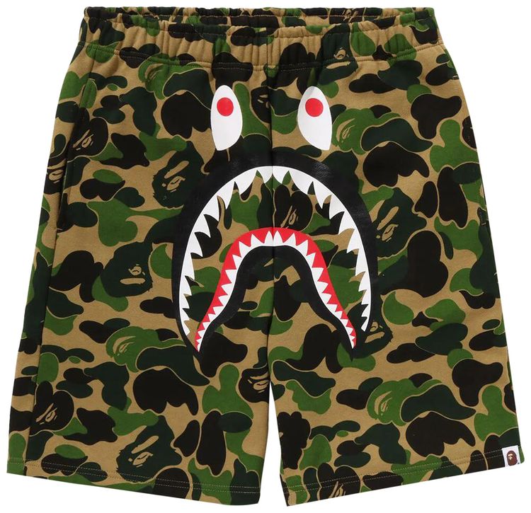 BAPE ABC Camo Shark Sweatshorts Green