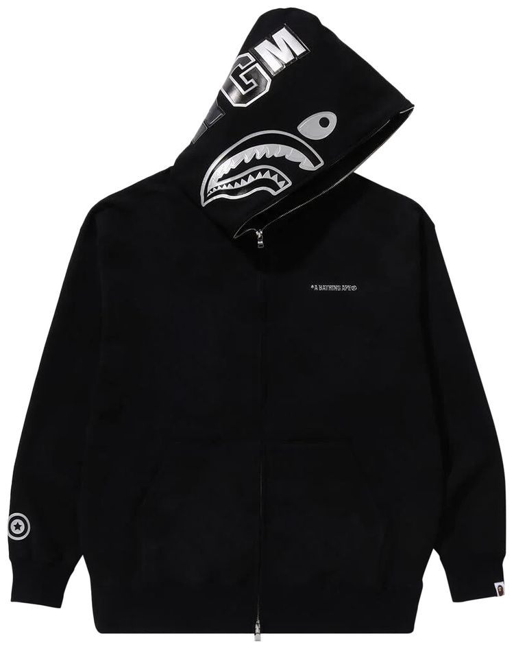 BAPE Ink Camo Shark Zip Hoodie Black