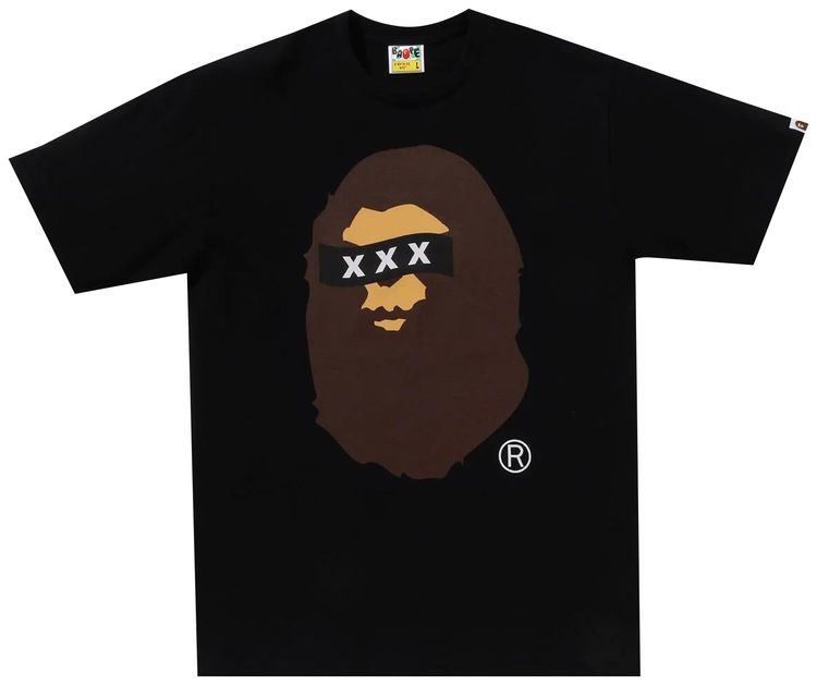 BAPE x God Selection XXX Ape Head Tee Black
