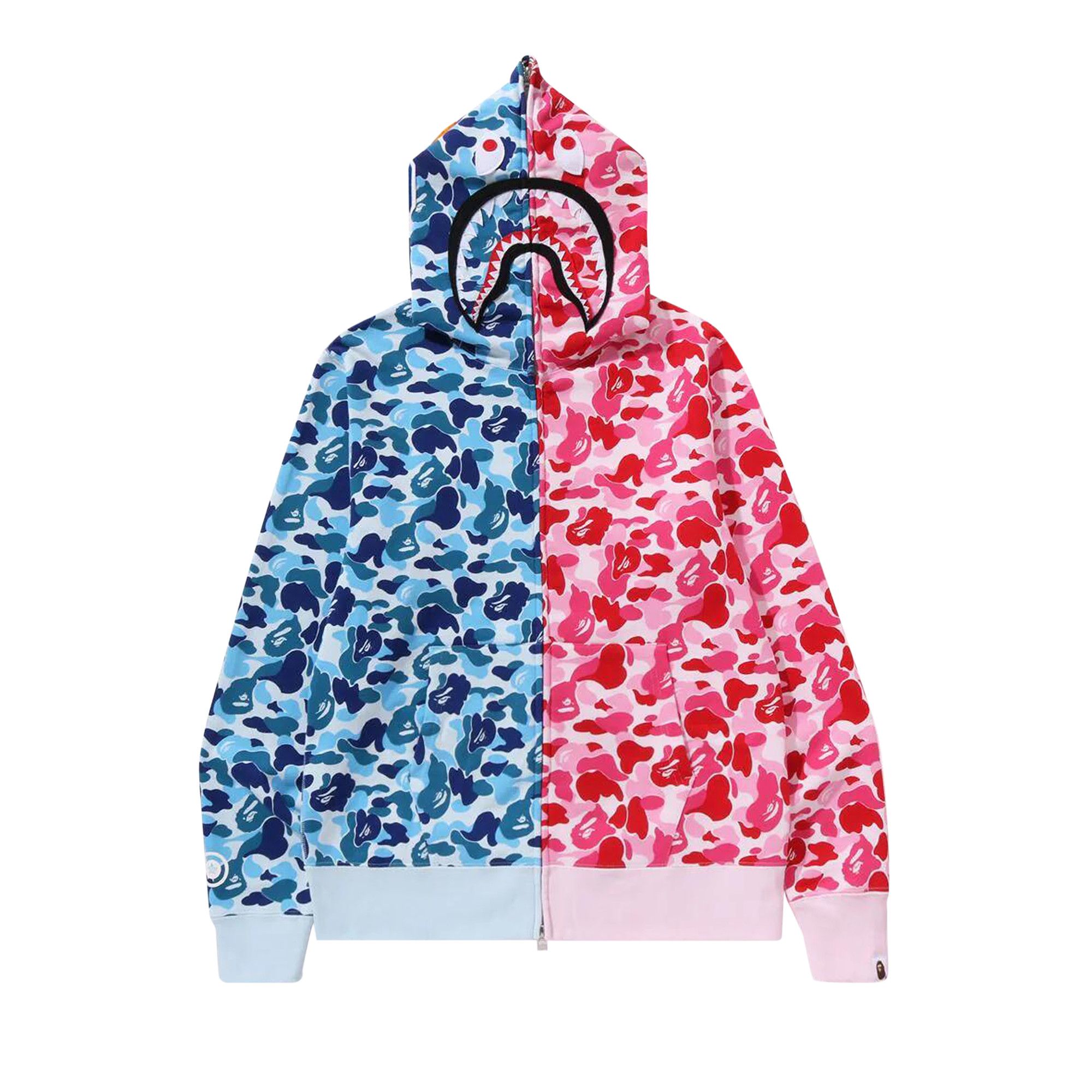 Buy BAPE ABC Camo Crazy Shark Full Zip Hoodie Blue Pink 1K20 115 010 BLUE PINK GOAT CA