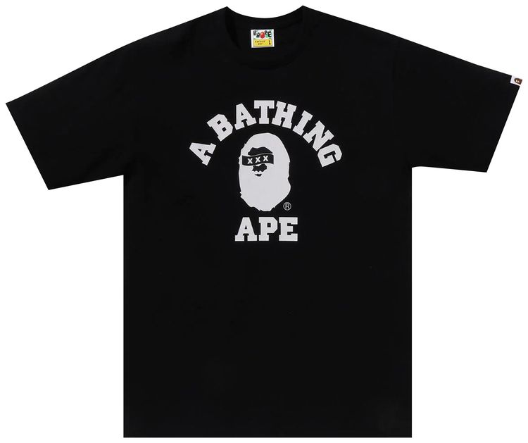BAPE x GOD SELECTION XXX College Tee Black