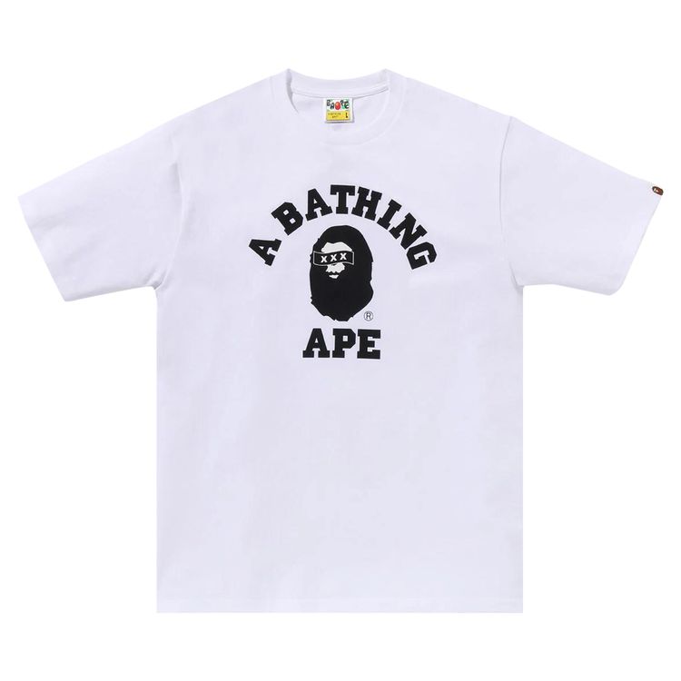 BAPE x GOD SELECTION XXX College Tee White