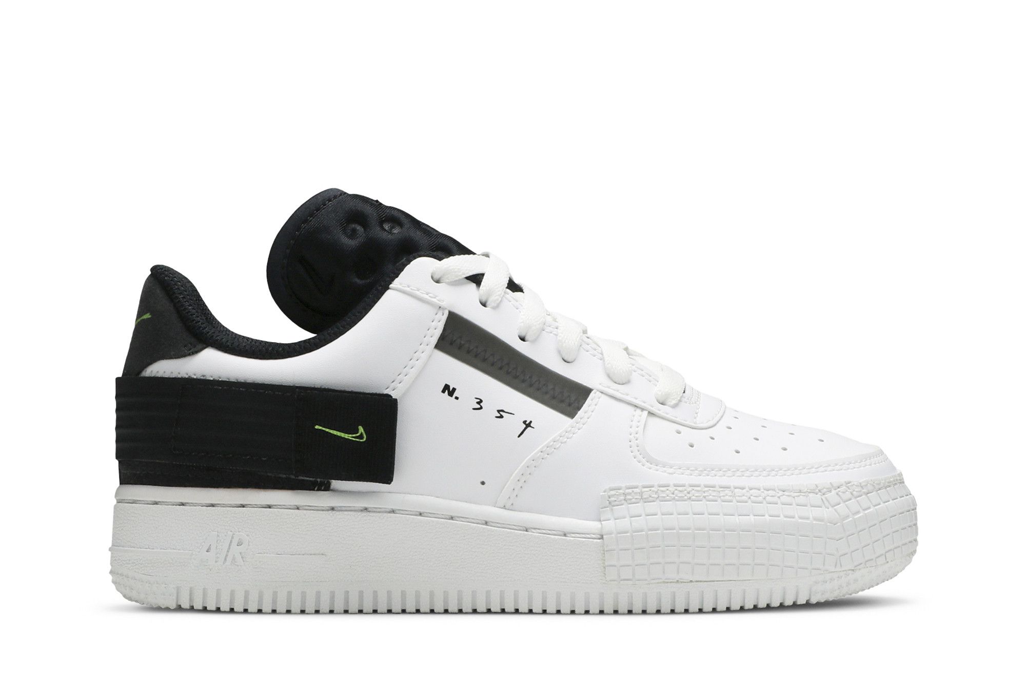 White x nike air force 1 black & volt discount