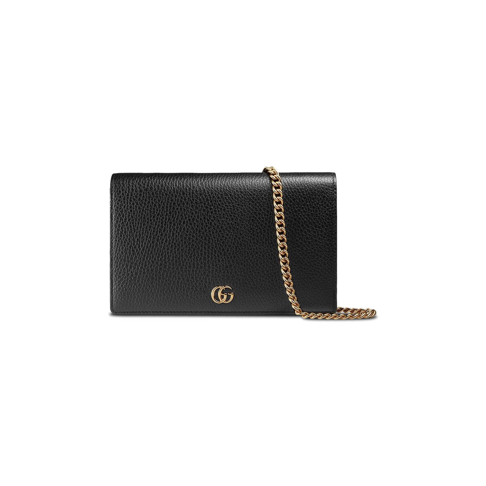 Buy Gucci GG Marmont Leather Mini Chain Shoulder Bag 'Black