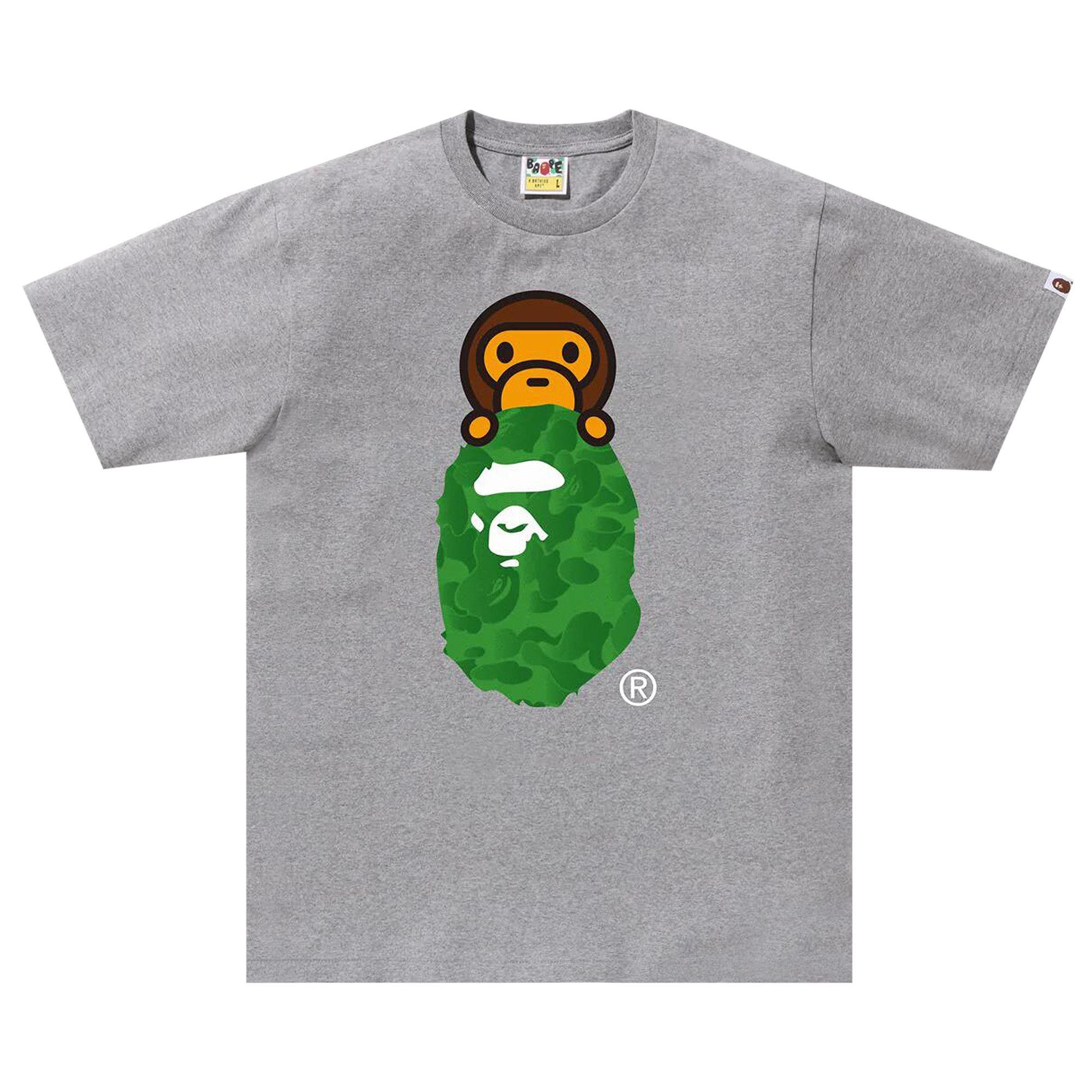 トップス 1ST CAMO MILO ON APE HEAD TEE BAPE White 1st Camo Milo On Big Ape Head T-Shirt A Bathing Ape