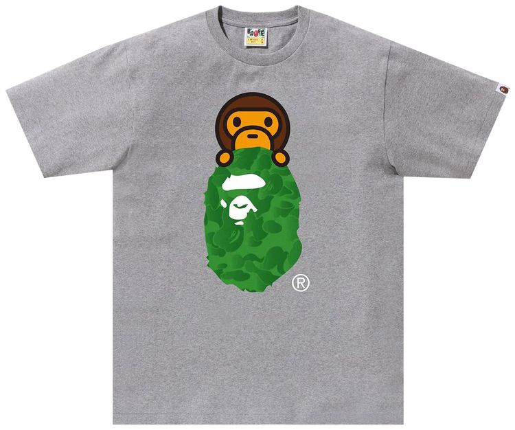 BAPE Ink Camo Milo On Ape Head Tee Grey