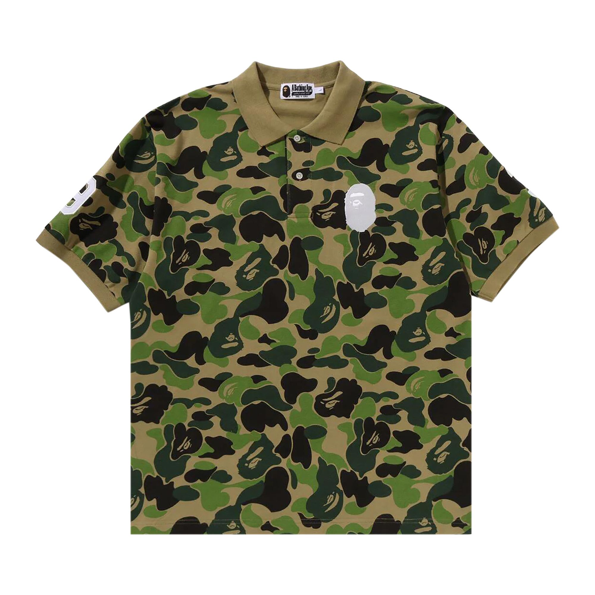 Buy BAPE ABC Camo Large Ape Head Polo 'Green' - 1K30 112 002