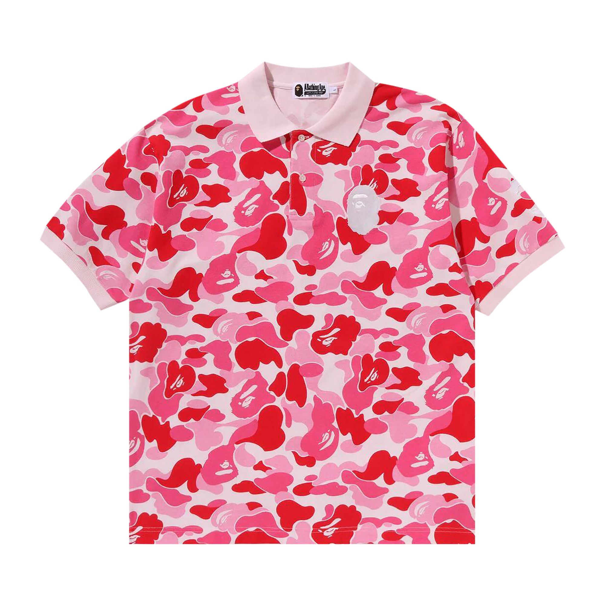 Buy BAPE ABC Camo Large Ape Head Polo 'Pink' - 1K30 112 002