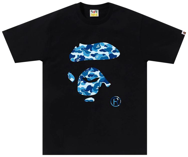 BAPE ABC Camo Ape Face Tee BlackBlue