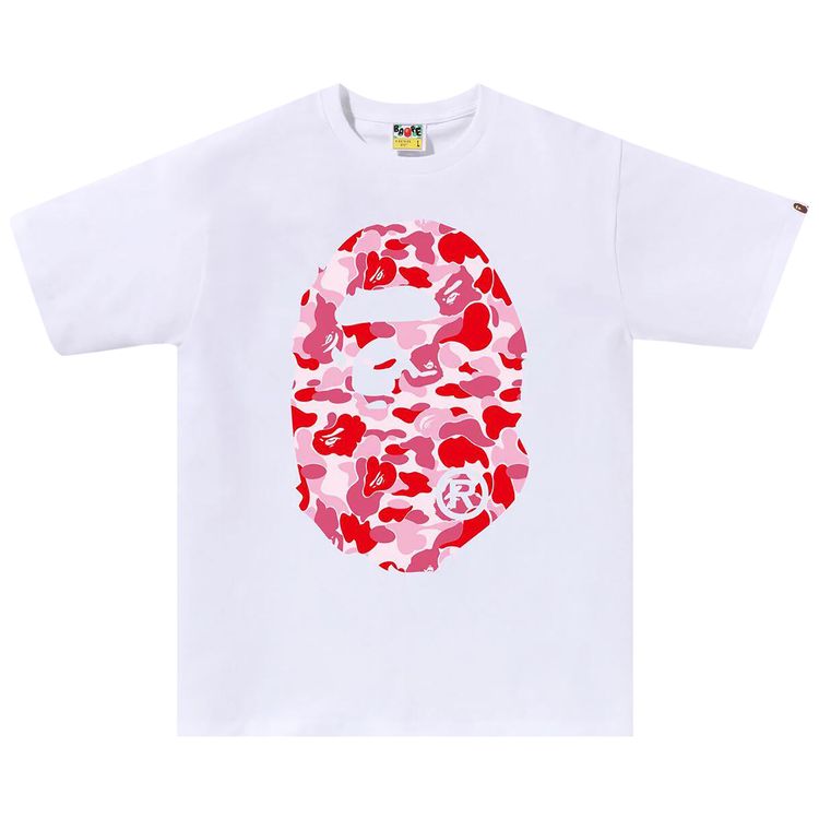 BAPE ABC Camo Big Ape Head Tee WhitePink