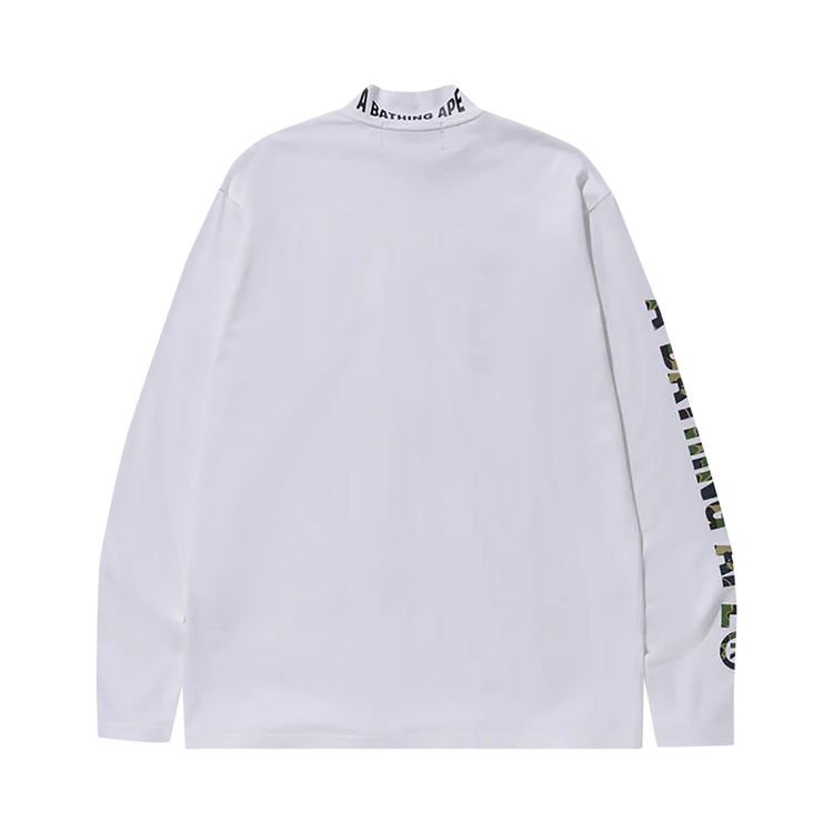 BAPE x F1 Mock Neck Long Sleeve Tee White