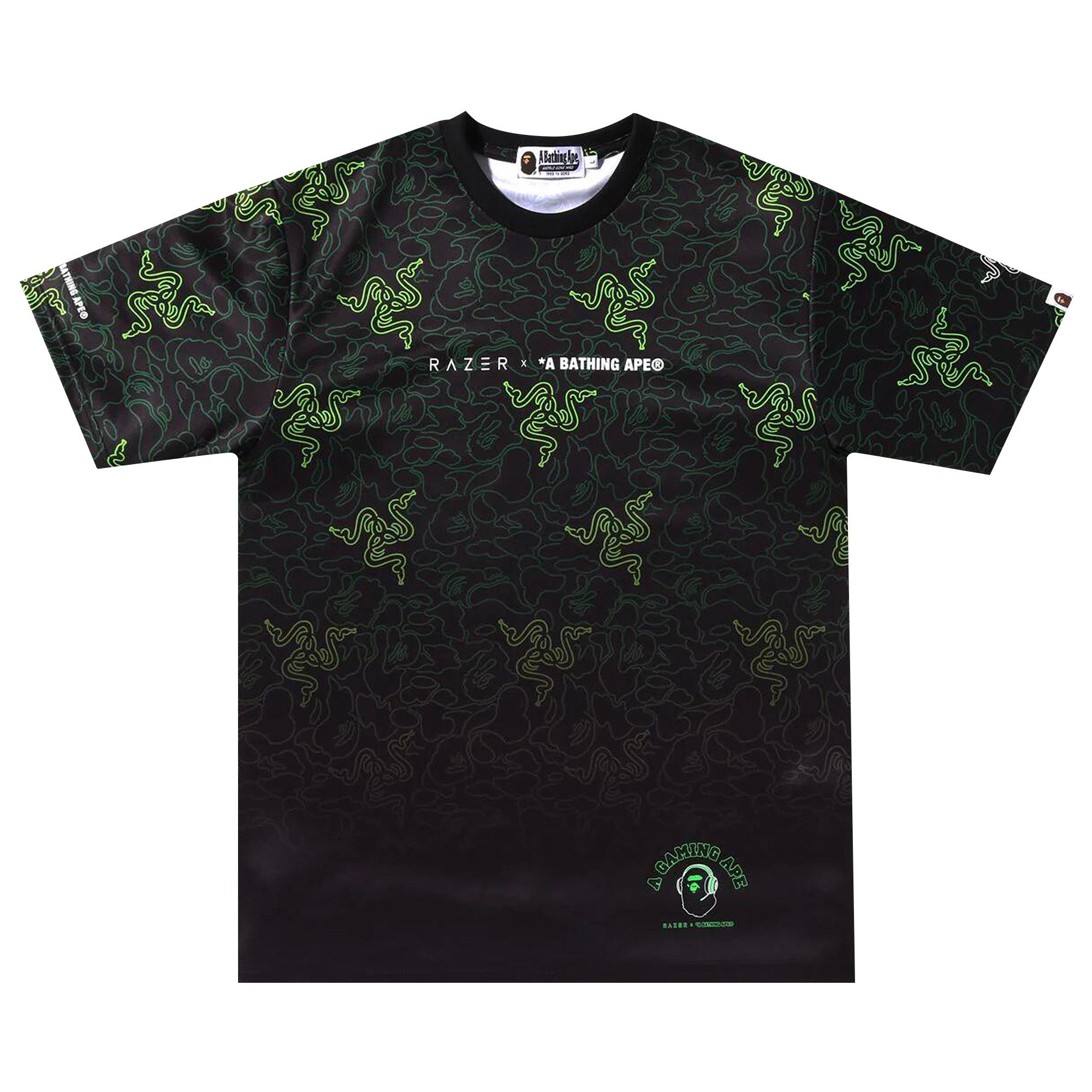 Buy BAPE x Razer Neon Camo Team Tee 'Green' - 1I23 109 904