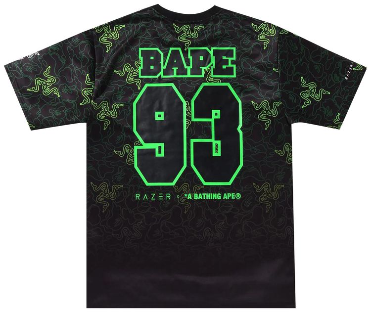 BAPE x Razer Neon Camo Team Tee Green
