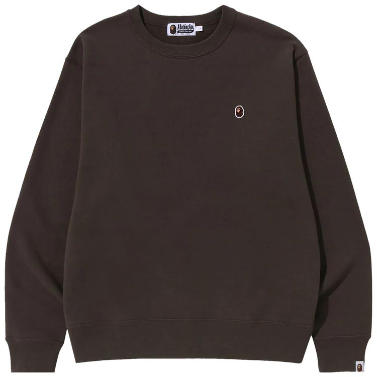 BAPE Ape Head One Point Relaxed Fit Crewneck Brown