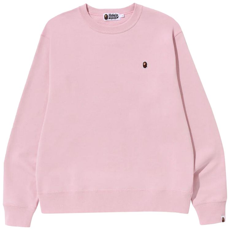 BAPE Ape Head One Point Relaxed Fit Crewneck Pink