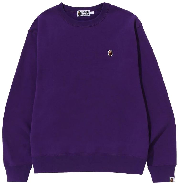 BAPE Ape Head One Point Relaxed Fit Crewneck Purple