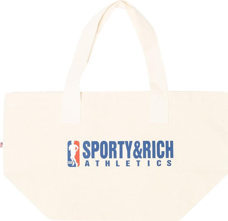 Sporty  Rich Team Logo Tote Natural