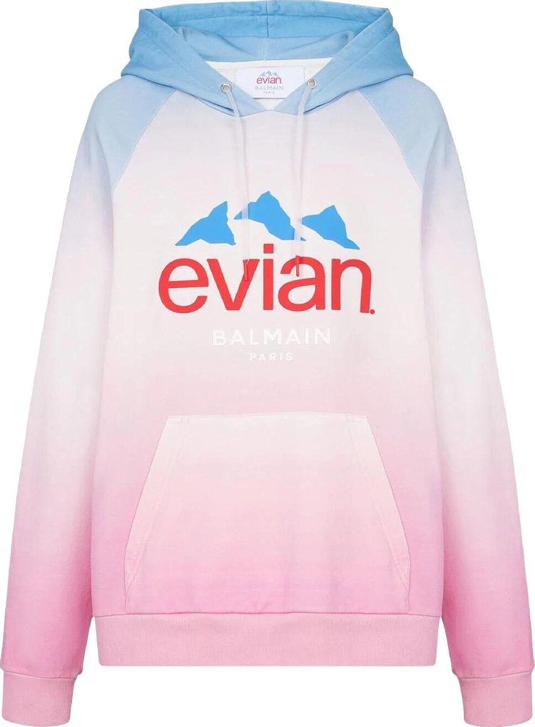 Balmain x Evian Gradient Oversized Hoodie 'Blue/Pale Pink/Pink/Multicolor'