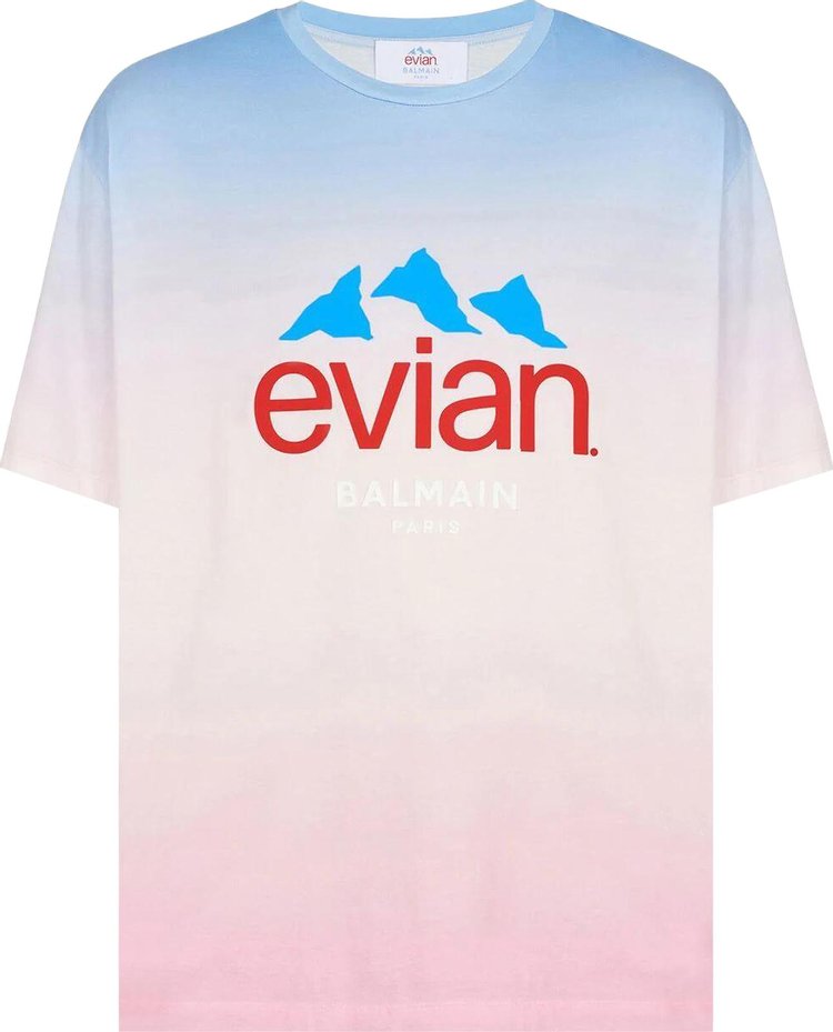Balmain x Evian Gradient T-Shirt 'Blue/Pale Pink/Pink/Multicolor'