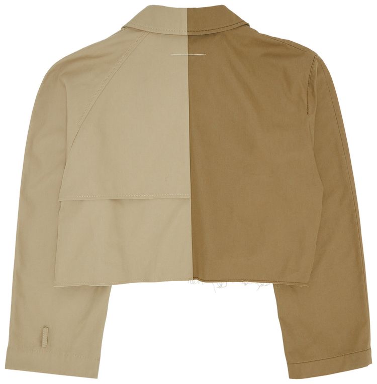 MM6 Maison Margiela Two Tone Sports Jacket Mud BrownSand Beige