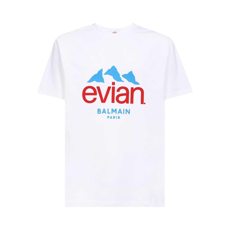 Balmain x Evian Logo T-Shirt 'Optical White/Multicolor'