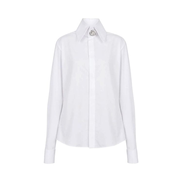 Balmain Embellished Poplin Shirt White