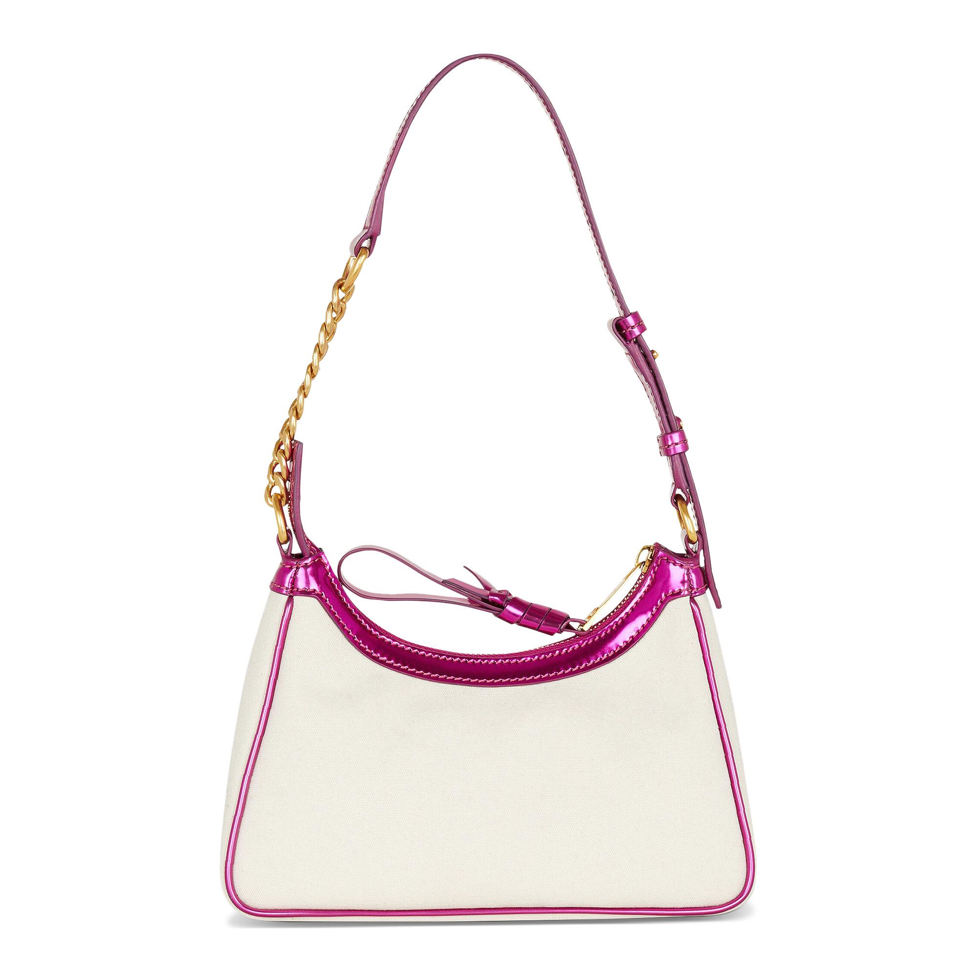 Buy Balmain B-Army Canvas Shoulder Bag 'Ecru/Fuchsia
