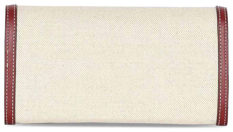 Balmain B Buzz Canvas Chain wallet NaturalBordeaux