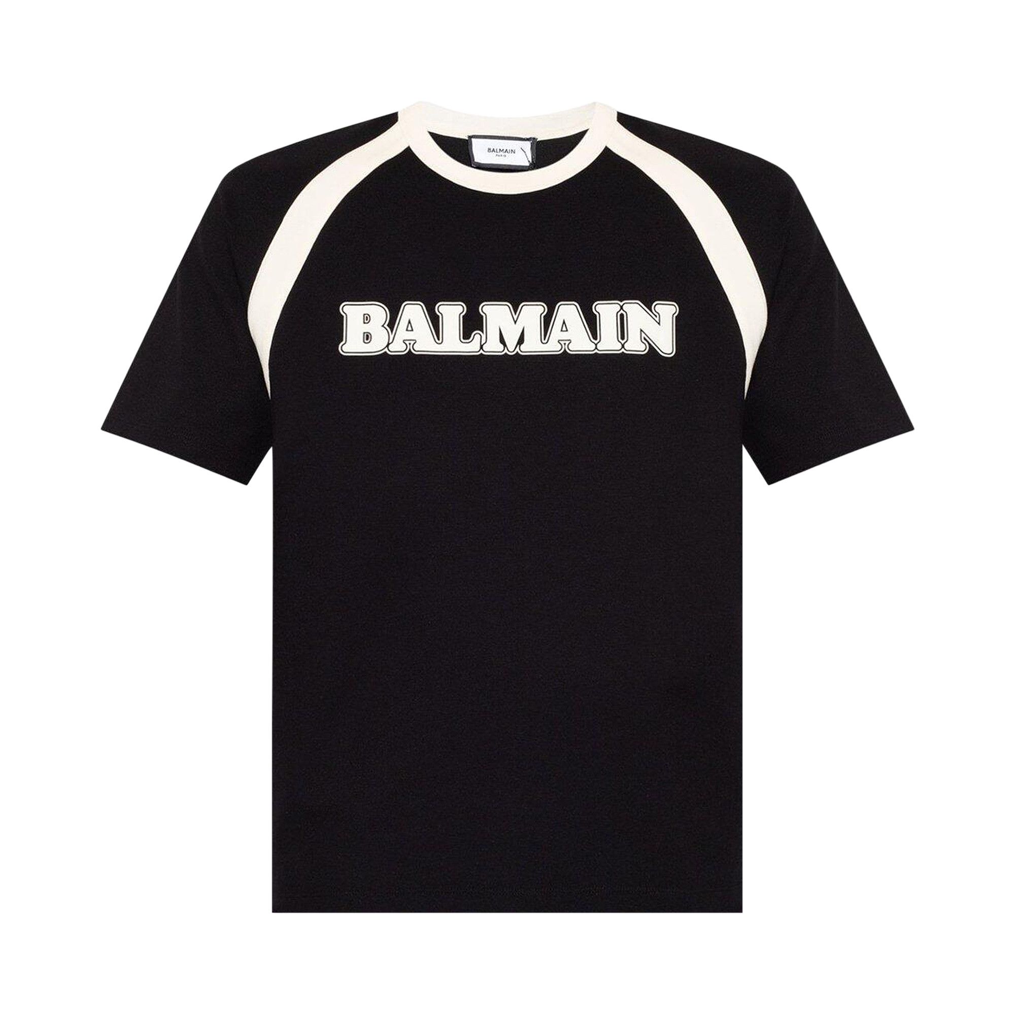 BALMAIN クロップドTシャツ 黒 Balmainプリント クロップドTシャツ - Women | BALMAIN