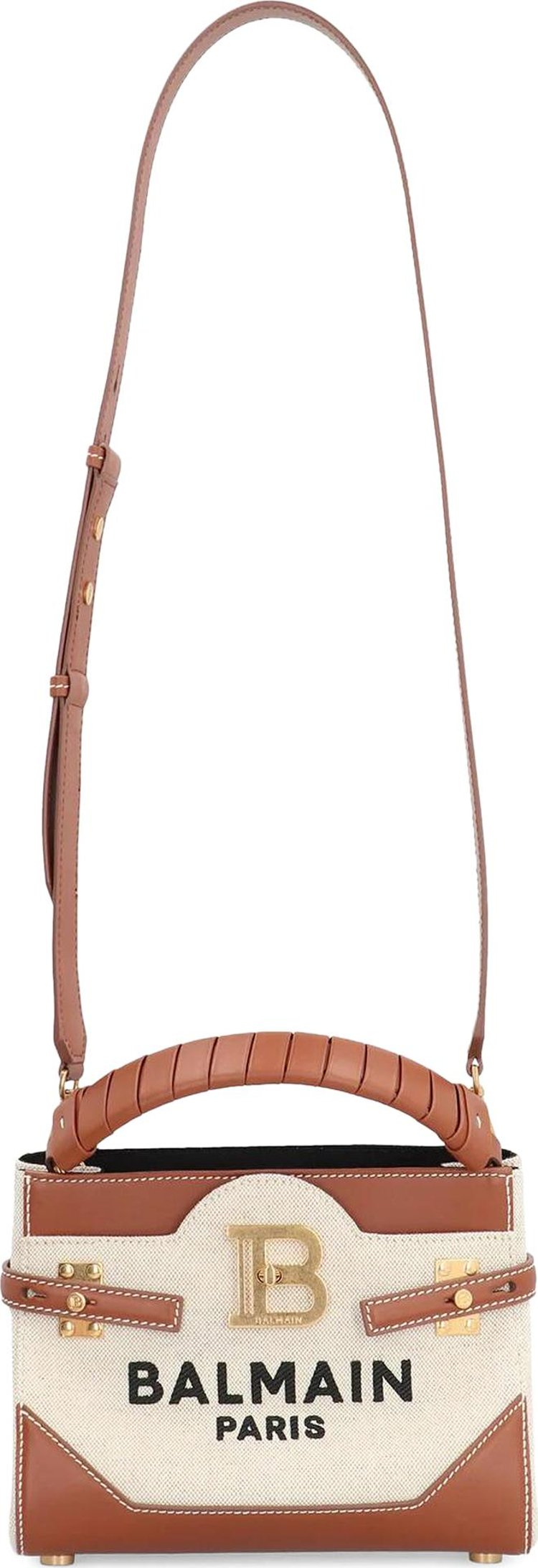 Balmain B Buzz 22 Top Handle Handbag NaturalBrown