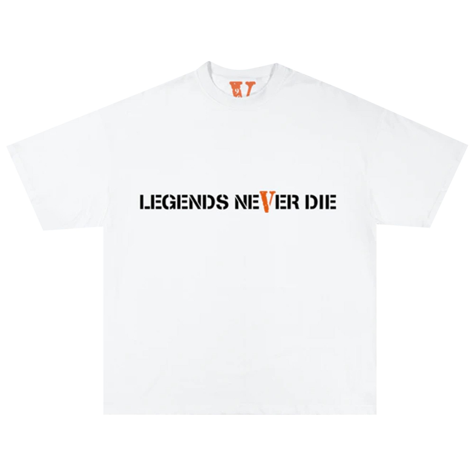 本物 Vlone Buy x 'White T-Shirt 999 Die Never Legends WRLD Juice トップス