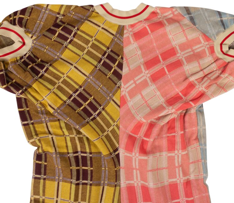 Marni Short Sleeve Midi Sweater Dress Lemonade Check