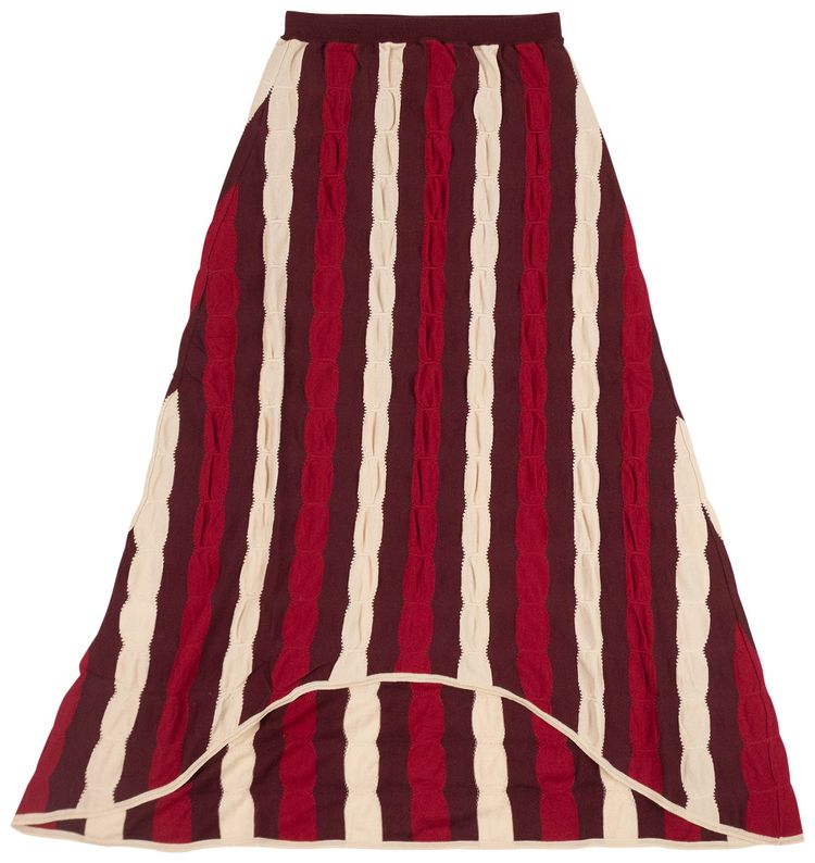 Marni Knit High Low Midi Skirt RedWhite