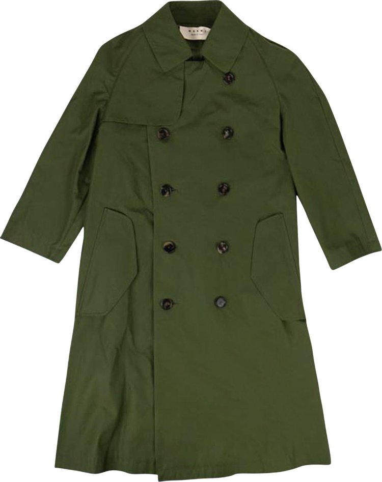 Marni Double Breasted Duster Coat 'Leaf Green'