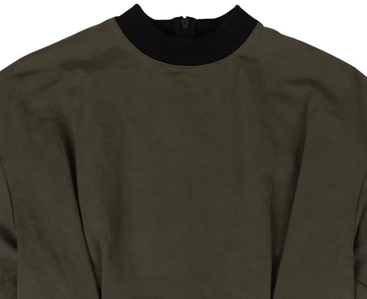 Marni Washed Linen Cotton Short Sleeve Midi Dress Dark Olive