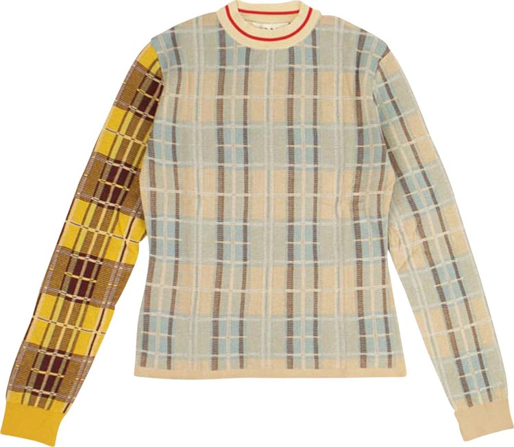 Marni Long-Sleeve Crewneck Sweater 'Sky Check'