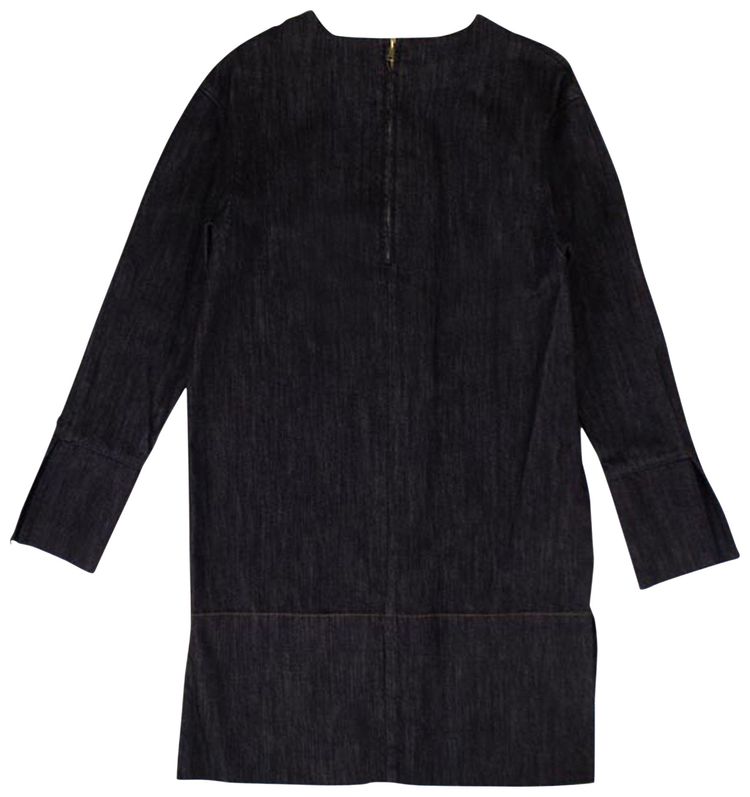 Marni Denim High Low Mini Dress Dark Blue