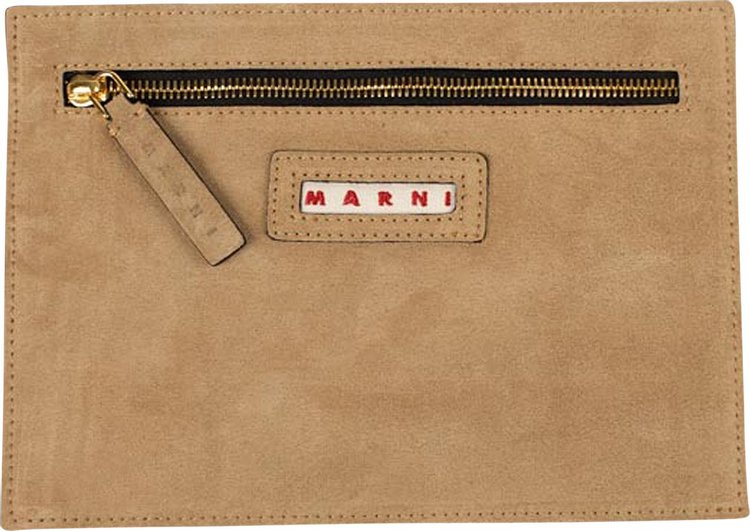 Marni Logo Pouch Bag Beige