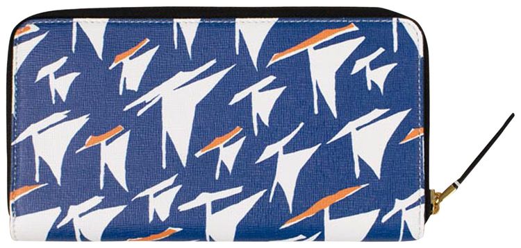 Marni Sail Print Zip Wallet Black