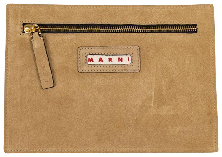 Marni Logo Pouch Bag Tan