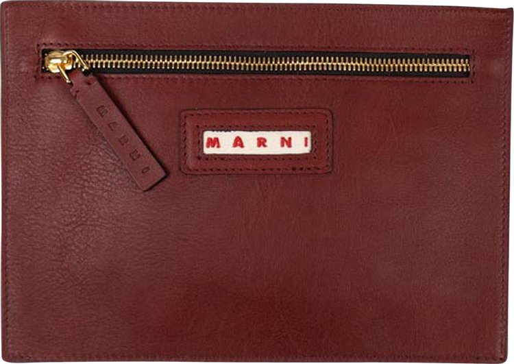 Marni Logo Pouch Bag 'Maroon'