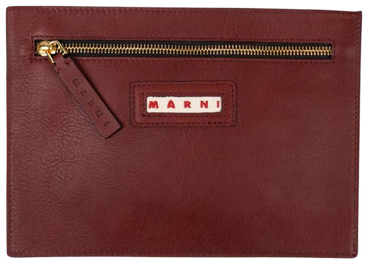 Marni Logo Pouch Bag 'Maroon'