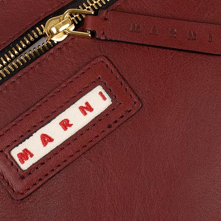 Marni Logo Pouch Bag Maroon