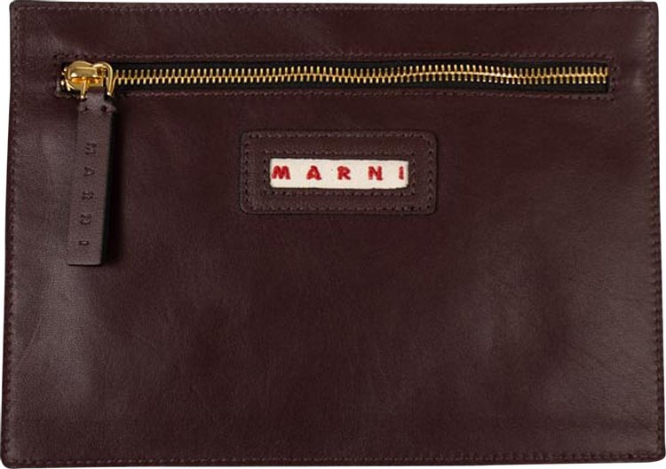 Marni Logo Pouch Bag 'Dark Purple'