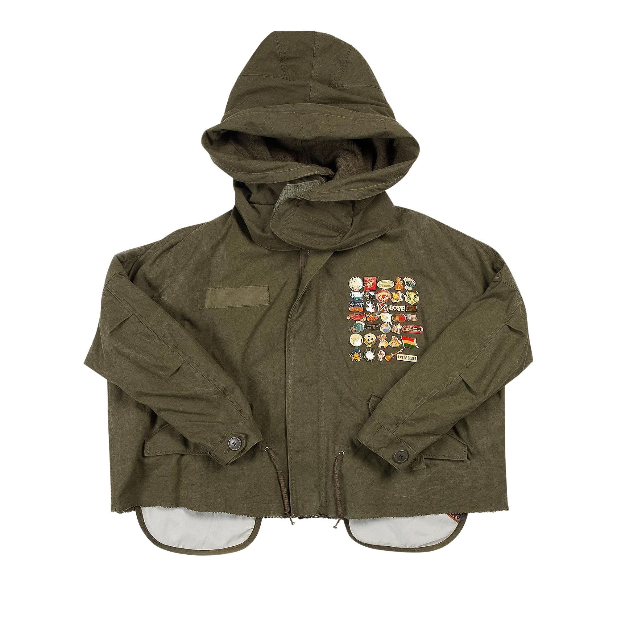 Buy READYMADE Vintage Army Tent Cut Fishtail Parka With Pins