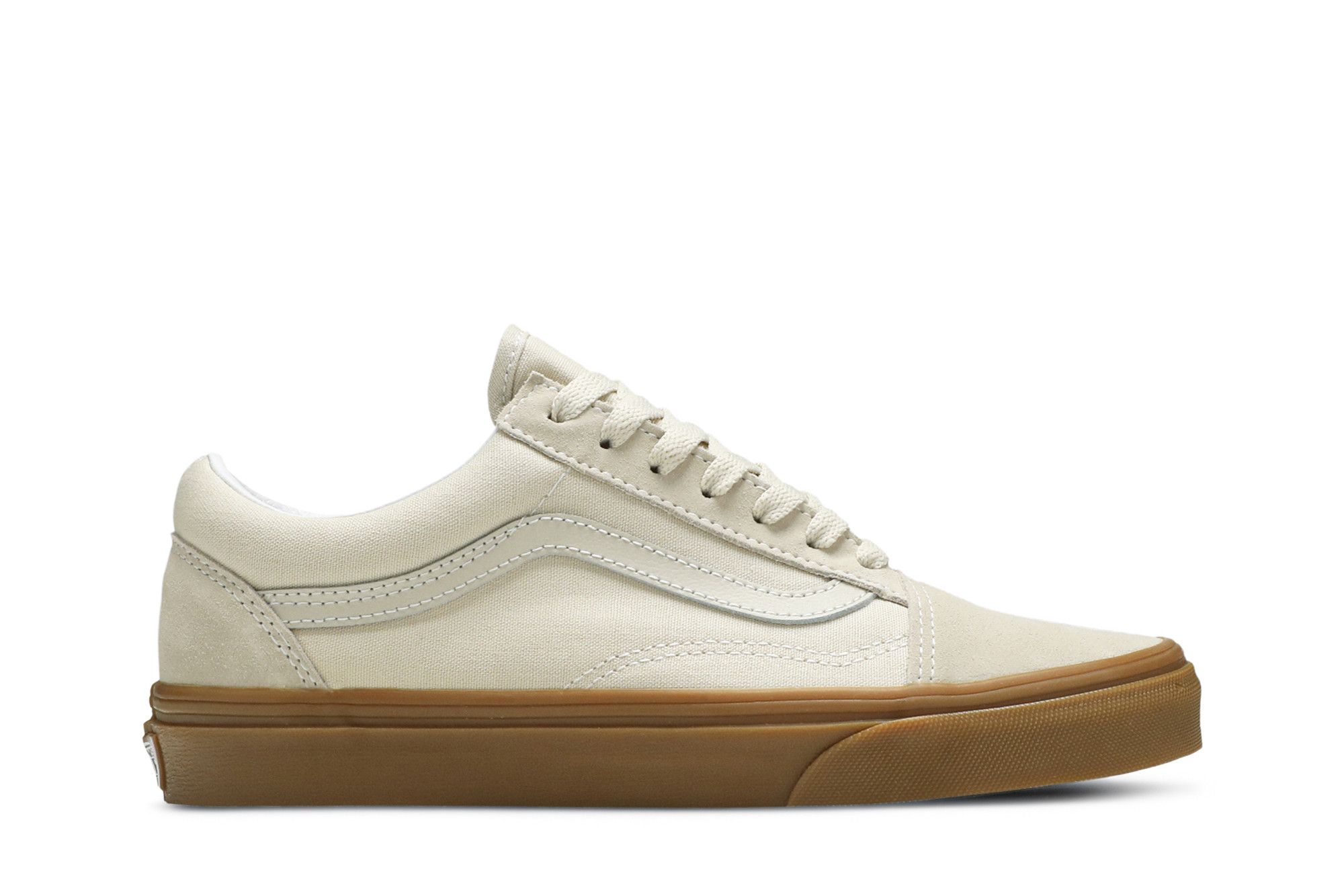 Cream vans with gum sole cheap