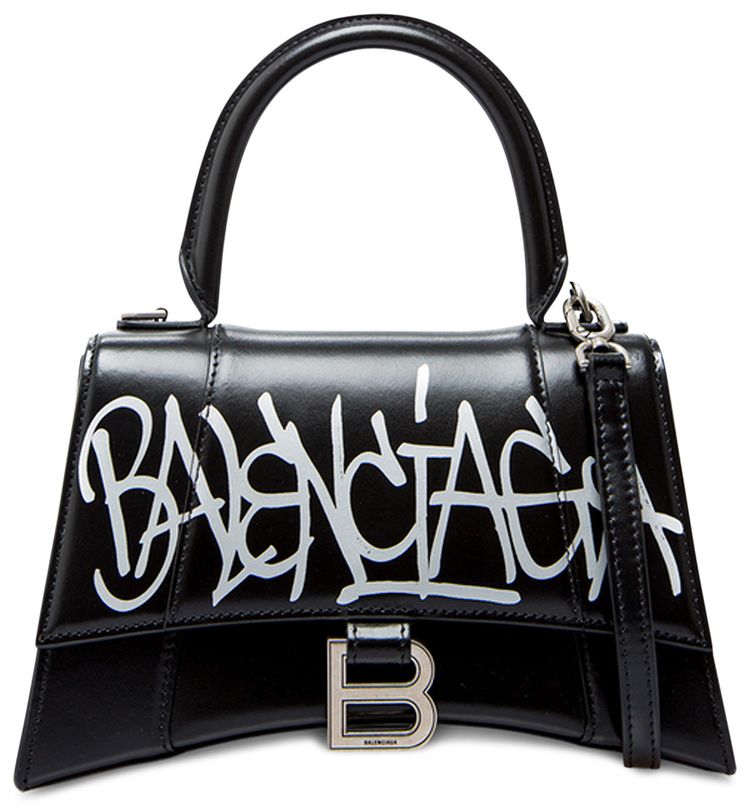 Balenciaga Hourglass Small Top Handle Bag BlackSilver